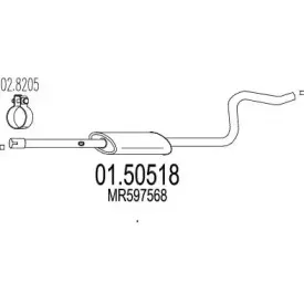 01.50518 MTS Средний глушитель выхлопных газов 01.50518 MTS Средний глушитель выхлопных газов