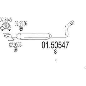 01.50547 MTS Средний глушитель выхлопных газов 01.50547 MTS Средний глушитель выхлопных газов