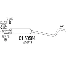 01.50584 MTS Средний глушитель выхлопных газов 01.50584 MTS Средний глушитель выхлопных газов