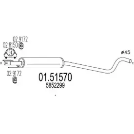 01.51570 MTS Средний глушитель выхлопных газов 01.51570 MTS Средний глушитель выхлопных газов