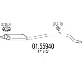 01.55940 MTS Средний глушитель выхлопных газов 01.55940 MTS Средний глушитель выхлопных газов
