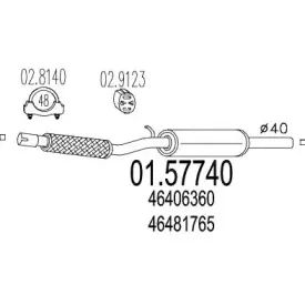 01.57740 MTS Средний глушитель выхлопных газов 01.57740 MTS Средний глушитель выхлопных газов
