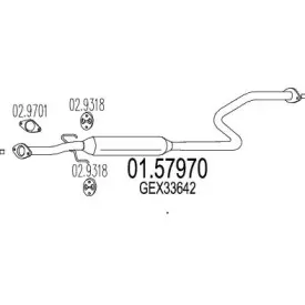 01.57970 MTS Средний глушитель выхлопных газов 01.57970 MTS Средний глушитель выхлопных газов
