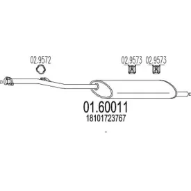 01.60011 MTS Глушитель выхлопных газов конечный 01.60011 MTS Глушитель выхлопных газов конечный