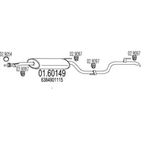 01.60149 MTS Глушитель выхлопных газов конечный 01.60149 MTS Глушитель выхлопных газов конечный