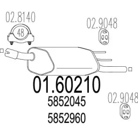 01.60210 MTS Глушитель выхлопных газов конечный 01.60210 MTS Глушитель выхлопных газов конечный