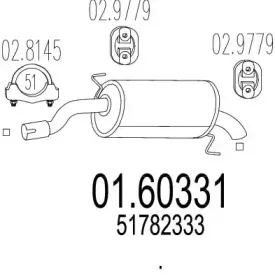 01.60331 MTS Глушитель выхлопных газов конечный 01.60331 MTS Глушитель выхлопных газов конечный