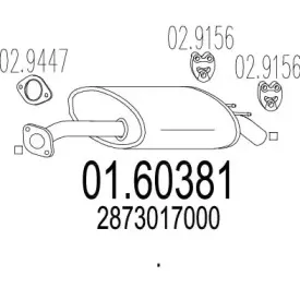 01.60381 MTS Глушитель выхлопных газов конечный 01.60381 MTS Глушитель выхлопных газов конечный