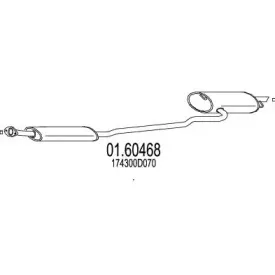 01.60468 MTS Глушитель выхлопных газов конечный 01.60468 MTS Глушитель выхлопных газов конечный