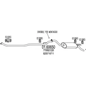 01.60650 MTS Глушитель выхлопных газов конечный 01.60650 MTS Глушитель выхлопных газов конечный