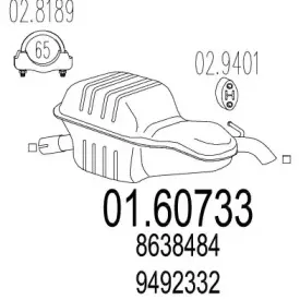 01.60733 MTS Глушитель выхлопных газов конечный 01.60733 MTS Глушитель выхлопных газов конечный