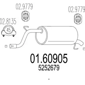 01.60905 MTS Глушитель выхлопных газов конечный 01.60905 MTS Глушитель выхлопных газов конечный