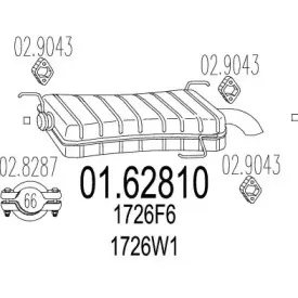 01.62810 MTS Глушитель выхлопных газов конечный 01.62810 MTS Глушитель выхлопных газов конечный