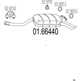 01.66440 MTS Глушитель выхлопных газов конечный 01.66440 MTS Глушитель выхлопных газов конечный