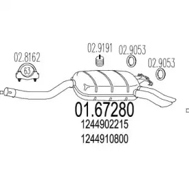 01.67280 MTS Глушитель выхлопных газов конечный 01.67280 MTS Глушитель выхлопных газов конечный
