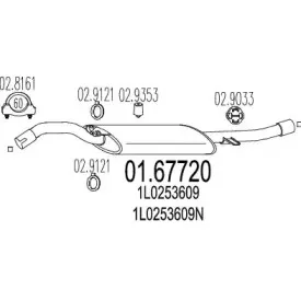 01.67720 MTS Глушитель выхлопных газов конечный 01.67720 MTS Глушитель выхлопных газов конечный