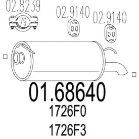 01.68640 MTS Глушитель выхлопных газов конечный 01.68640 MTS Глушитель выхлопных газов конечный