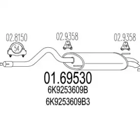 01.69530 MTS Глушитель выхлопных газов конечный 01.69530 MTS Глушитель выхлопных газов конечный