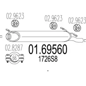 01.69560 MTS Глушитель выхлопных газов конечный 01.69560 MTS Глушитель выхлопных газов конечный