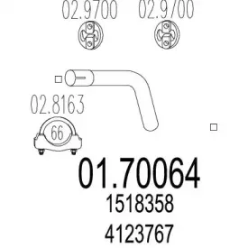 01.70064 MTS Труба выхлопного газа 01.70064 MTS Труба выхлопного газа