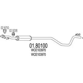 01.80100 MTS Средний глушитель выхлопных газов 01.80100 MTS Средний глушитель выхлопных газов