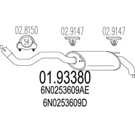01.93380 MTS Глушитель выхлопных газов конечный 01.93380 MTS Глушитель выхлопных газов конечный