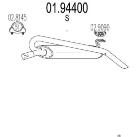 01.94400 MTS Глушитель выхлопных газов конечный 01.94400 MTS Глушитель выхлопных газов конечный