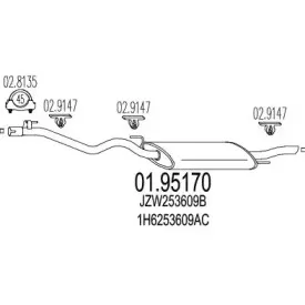 01.95170 MTS Глушитель выхлопных газов конечный 01.95170 MTS Глушитель выхлопных газов конечный