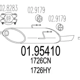 01.95410 MTS Глушитель выхлопных газов конечный 01.95410 MTS Глушитель выхлопных газов конечный