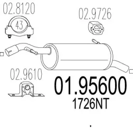 01.95600 MTS Глушитель выхлопных газов конечный 01.95600 MTS Глушитель выхлопных газов конечный