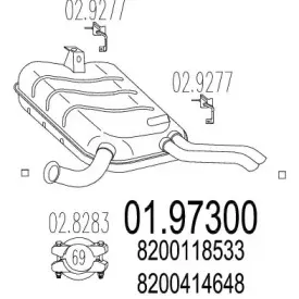 01.97300 MTS Глушитель выхлопных газов конечный 01.97300 MTS Глушитель выхлопных газов конечный