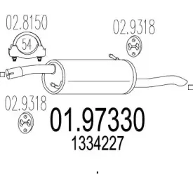 01.97330 MTS Глушитель выхлопных газов конечный 01.97330 MTS Глушитель выхлопных газов конечный