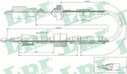 C0470C LPR Трос, управление сцеплением C0470C LPR Трос, управление сцеплением