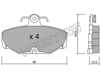 097.2 TRUSTING Комплект тормозных колодок, дисковый тормоз 097.2 TRUSTING Комплект тормозных колодок, дисковый тормоз
