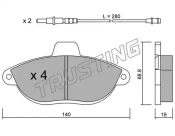 107.0 TRUSTING Комплект тормозных колодок, дисковый тормоз 107.0 TRUSTING Комплект тормозных колодок, дисковый тормоз