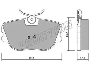 153.0 TRUSTING Комплект тормозных колодок, дисковый тормоз 153.0 TRUSTING Комплект тормозных колодок, дисковый тормоз