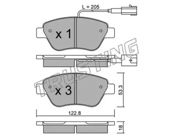 330.0 TRUSTING Комплект тормозных колодок, дисковый тормоз 330.0 TRUSTING Комплект тормозных колодок, дисковый тормоз