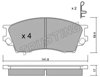 489.0 TRUSTING Комплект тормозных колодок, дисковый тормоз 489.0 TRUSTING Комплект тормозных колодок, дисковый тормоз