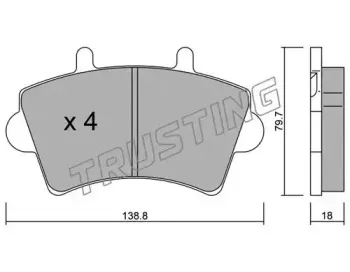 561.0 TRUSTING Комплект тормозных колодок, дисковый тормоз 561.0 TRUSTING Комплект тормозных колодок, дисковый тормоз