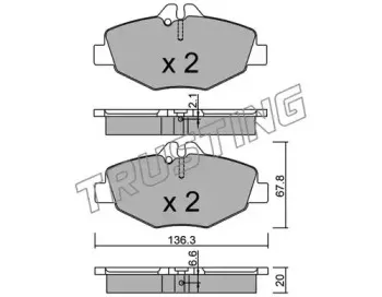578.0 TRUSTING Комплект тормозных колодок, дисковый тормоз 578.0 TRUSTING Комплект тормозных колодок, дисковый тормоз