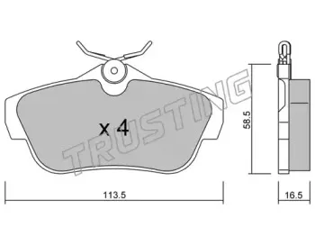 728.0 TRUSTING Комплект тормозных колодок, дисковый тормоз 728.0 TRUSTING Комплект тормозных колодок, дисковый тормоз