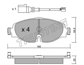 966.0W TRUSTING Комплект тормозных колодок, дисковый тормоз 966.0W TRUSTING Комплект тормозных колодок, дисковый тормоз