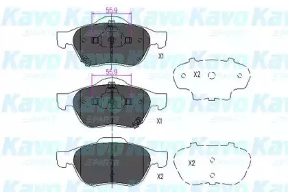 KBP-9075 KAVO PARTS Комплект тормозных колодок, дисковый тормоз KBP-9075 KAVO PARTS Комплект тормозных колодок, дисковый тормоз