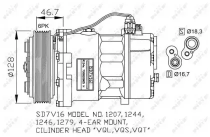 32168G NRF Компрессор, кондиционер 32168G NRF Компрессор, кондиционер