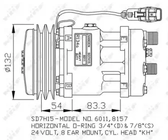 32708G NRF Компрессор, кондиционер 32708G NRF Компрессор, кондиционер