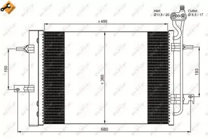 350034 NRF Конденсатор, кондиционер 350034 NRF Конденсатор, кондиционер