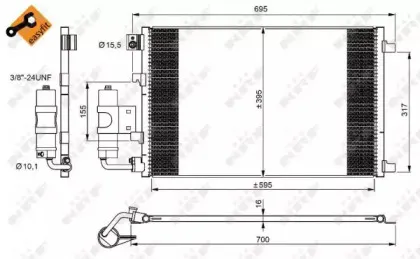 350042 NRF Конденсатор, кондиционер 350042 NRF Конденсатор, кондиционер