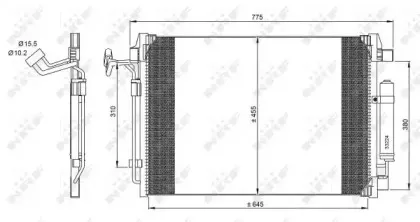 350094 NRF Конденсатор, кондиционер 350094 NRF Конденсатор, кондиционер