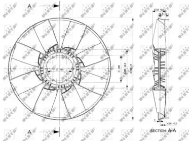 49806 NRF Крыльчатка вентилятора, охлаждение двигателя 49806 NRF Крыльчатка вентилятора, охлаждение двигателя