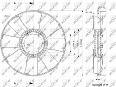 49842 NRF Крыльчатка вентилятора, охлаждение двигателя 49842 NRF Крыльчатка вентилятора, охлаждение двигателя
